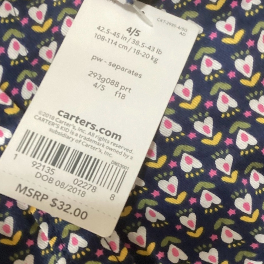 Carter’s Heart Tunic Top (NWT) (Size:4/5) - Picture 12 of 16